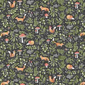 Foxes and Mushrooms - Wood You be Mine Collection Fabric