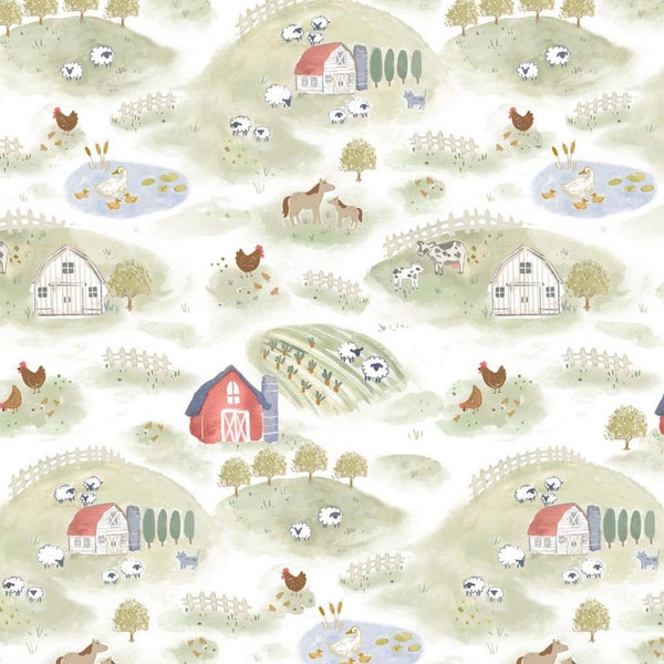 Storybook Farm - Storybook Farm Collection - Fabric By The Yard - 100% Cotton - DCJ2385