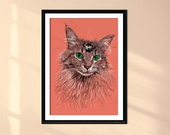 Hand-Drawn Custom Pet Portrait | Line Art Memorial (Digital Download)