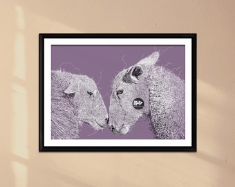 Sheep Line Art Print | Farm Animal Decor (Digital Download)
