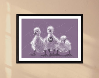Duckling Line Drawing Art Print | Cute Animal Lover Gift (Digital Download)