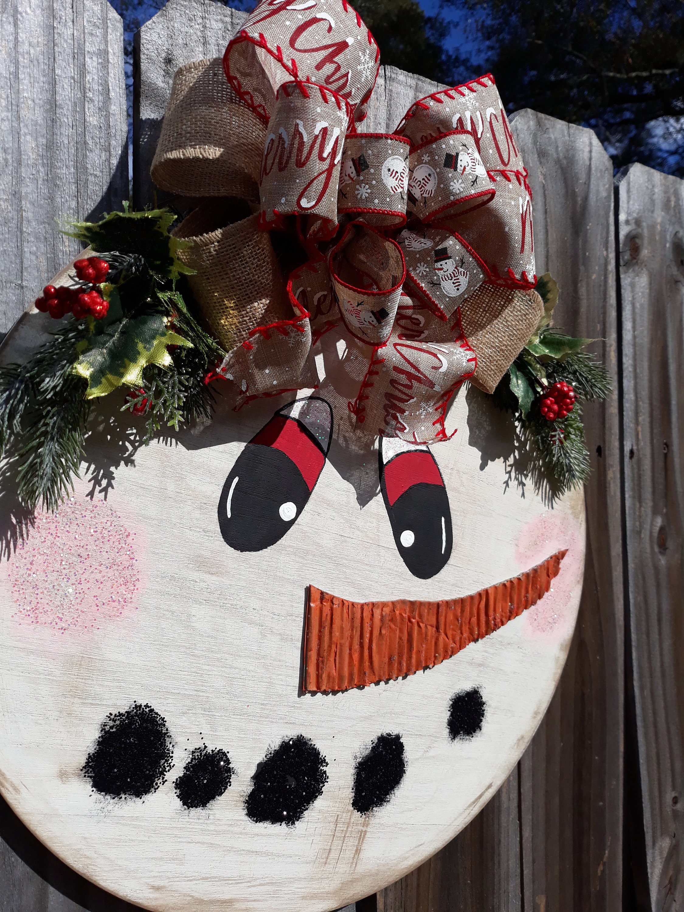 Snowman Door Hanger - Etsy