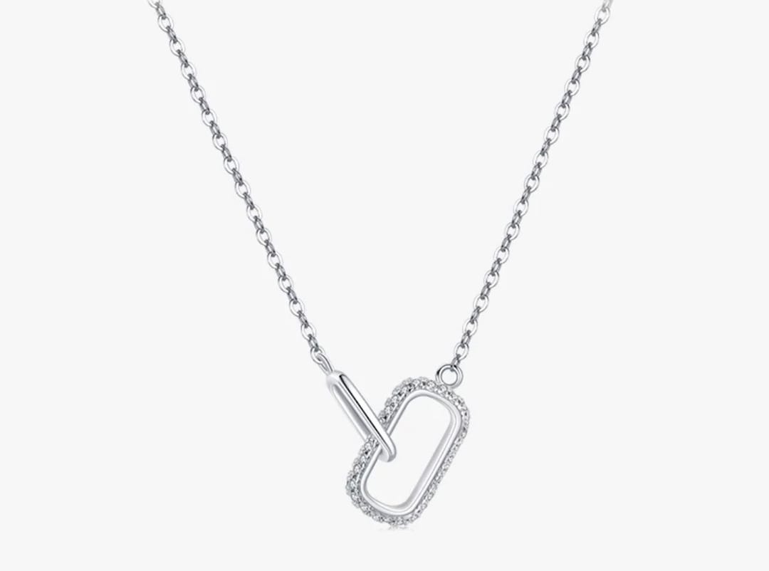 Double Loop Necklace Sterling Silver Etsy