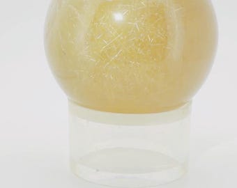 Rutilated Quartz Sphere with Angel Hair Shooting Star Golden Rutile — Brazil (Item No. 13)