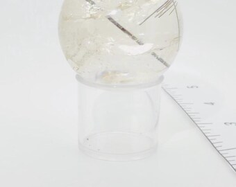 Black Tourmaline in Quartz Sphere Loaded with Rainbows — Brazil (Item No. 25)