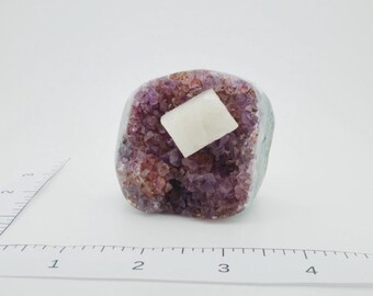 Deep Purple and orange amethyst/citrine and Calcite Crystal Specimen – Brazilian mine find