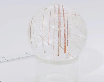Rutilated Quartz Sphere — Natural Copper Rutile Crystal Ball, Brazil circa 2014 (Item No. 24)