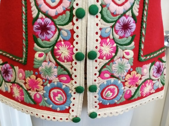 Vintage Hungarian Vest Cifra Szur Style Wool Hand… - image 10