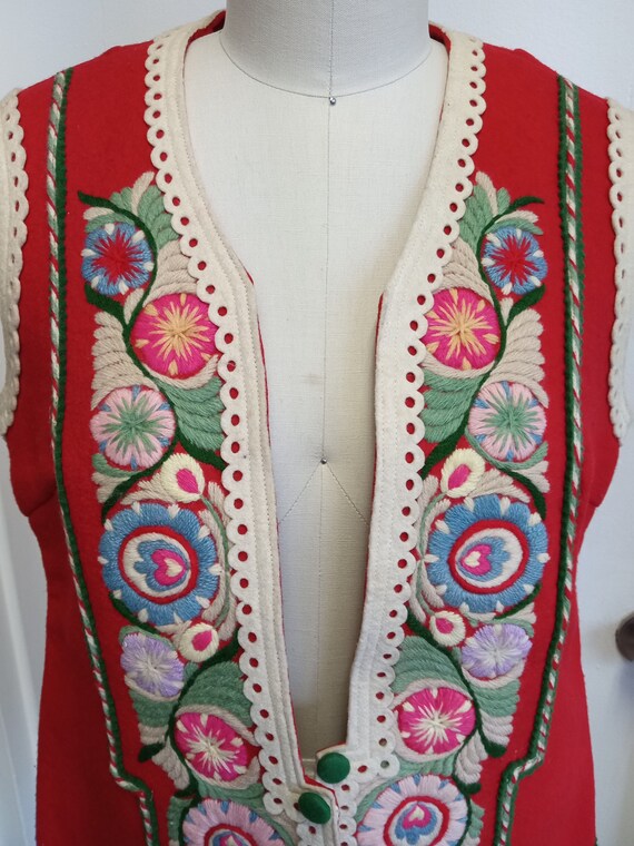 Vintage Hungarian Vest Cifra Szur Style Wool Hand… - image 8