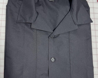 Camisa de bolos negra con botones