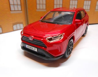 PERSONALISED Plates TOYOTA RAV 4 Toy Car Model boy girl dad mom uncle grandad brother Birthday Valentine gift present Boxed 1:43 scale