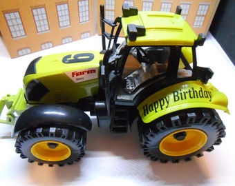 Personalised Name Tractor Happy Birthday boy girl mom dad farmer any age Farm toy new !