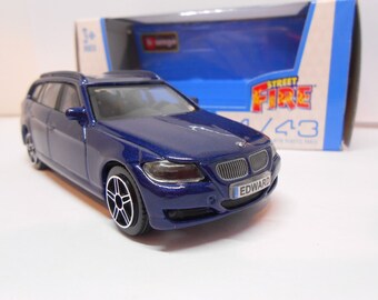 PERSONALISED PLATES BMW 3 series tourer Toy Car Model boy dad uncle grandad brother Birthday Christmas gift present New Boxed 1:43 scale