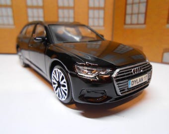 PERSONALISED PLATES Audi A6 Avant Toy Car Model boy girl dad mom uncle grandad brother Birthday Christmas gift present New Boxed 1:43 scale
