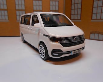 PERSONALISED PLATES VW T6 Crew van Toy Car Model boy girl dad mom uncle grandad brother Birthday Christmas gift present New Boxed 1:43 scale