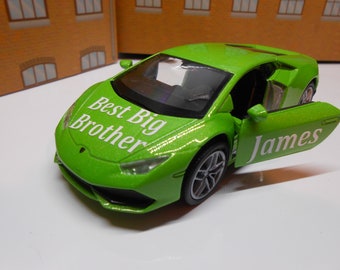 Best Big Brother Best Little Brother Best Sister Best Dad Best Grandad (any) VALENTINE GIFT personalised Name Gift Toy Car LAMBORGHINI