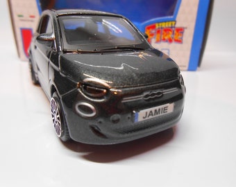 FIAT 500 Toy Car PERSONALISED PLATES  Model boy girl dad mom uncle grandad brother Birthday Christmas gift present New Boxed 1:43 scale