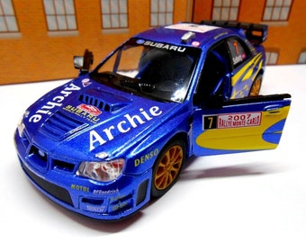 PERSONALISED Name Rally Car Subaru Impreza Toy Car Model boy girl dad mom uncle grandad brother birthday Easter gift present NEW