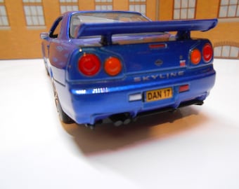 PERSONALISED PLATES Nissan Skyline GTr Toy Car Model boy girl dad mom uncle grandad brother birthday Fathers day gift present NEW!