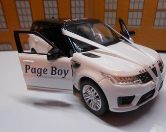 Wedding Day Personalised Name Page Boy Gift Best Man Usher Ring Bearer Gift Range Rover sport Toy Car All Wedding Roles AVAILABLE New Boxed