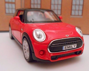 PERSONALISED PLATES MINI Red Car Toy Car Model boy girl dad mom uncle grandad brother birthday christmas gift present New Boxed