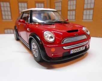 PERSONALISED PLATES Red Mini Cooper S Toy Car Model boy girl dad mom uncle grandad brother sister birthday gift present NEW cake topper