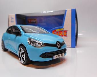 Renault CLIO Toy Car PERSONALISED PLATES  Model boy girl dad mom uncle grandad brother Birthday Christmas gift present New Boxed 1:43 scale