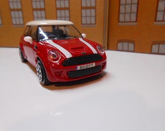 Mini Cooper S Toy Car PERSONALISED PLATES  Model boy girl dad mom uncle grandad brother Birthday Christmas gift present New Boxed 1:43 scale