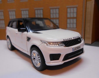 Personalised Range Rover Sport Landrover Toy Car Model: Custom Name Plate Die-Cast Diecast