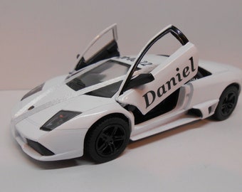 Page Boy Gift Wedding Day Personalised Name with White WEDDING RIBBONS Best Man Usher Ring Bearer Gift Toy Car All Wedding Roles AVAILABLE