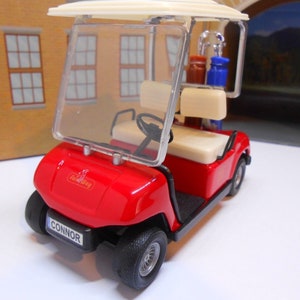 PERSONALISED PLATES Golf Buggy golfer golf gift Toy Car Model boy girl dad fathers day grandad brother birthday Christmas gift present Boxed