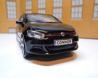 PERSONALISED PLATES name VW Polo Toy Car Model boy girl dad mom uncle grandad brother Birthday Christmas gift present New Boxed 1:43 scale