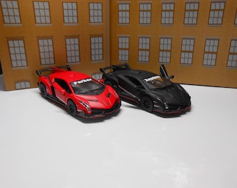 PERSONALISED Toy LAMBORGHINI car black / Red Model any name boy girl dad mom uncle grandad brother birthday Christmas gift present New!
