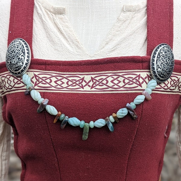 Aventurine & Indian Agate Brooch Bead Set
