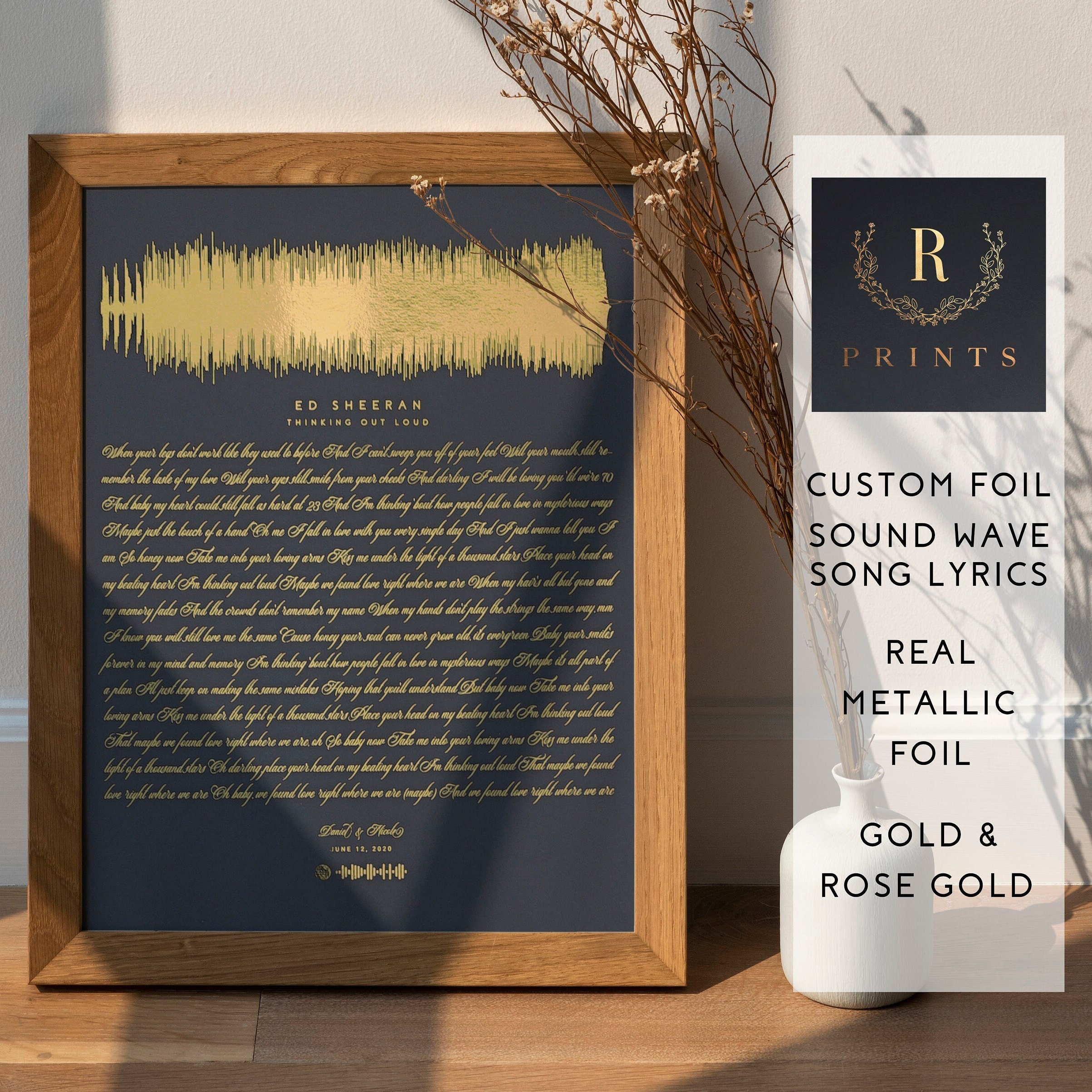 Sound of Gold - Custom Foil Lyrics Wall Art