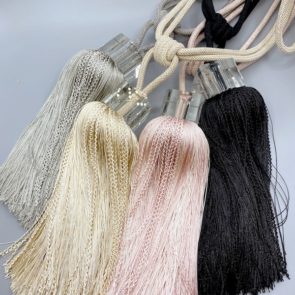 Tassel Tieback for Window Curtain, Rope Tieback for Drapery Accessories, Trendy Curtain Tieback with Tassel (Grey, Pink, Beige, Black)