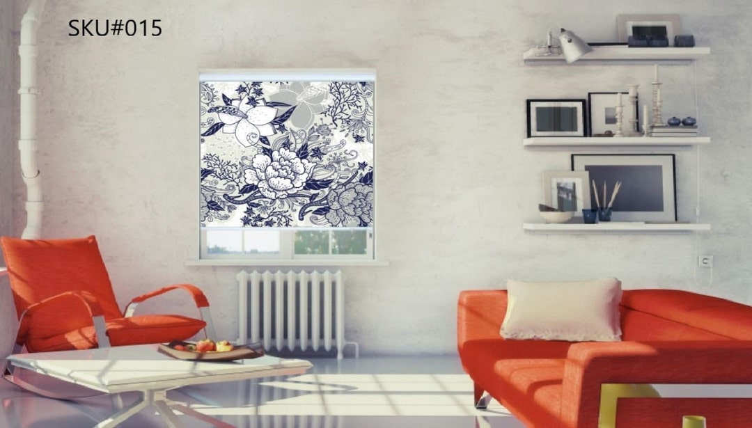 Floral Design Custom Print Roller Shades for Window Covering Etsy