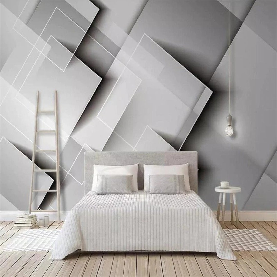 3D Wallpaper Geometric Squares Series XI Custom Wallpaper for - Etsy