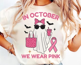Breast Cancer Awareness Ghost PNG: Pink Ribbon, Halloween (Digital Download)
