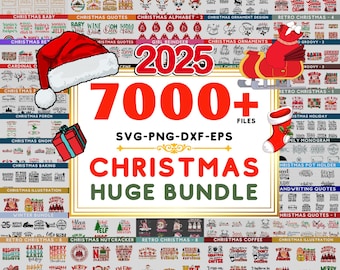 CHRISTMAS MEGA BUNDLE, 2025 Weihnachten svg, Weihnachten png-Dateien, Winter svg, Retro Weihnacht-Signatur, lustige Weihnachts-Svg, Frohe Weihnachten png