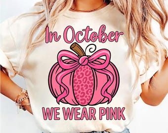 Pink Pumpkin Breast Cancer Awareness PNG, Pink Ribbon (Digital Download)