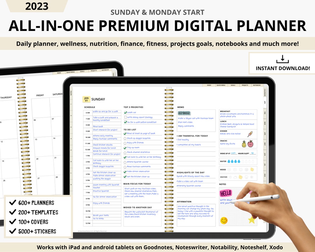 2023 Ultimate Digital Planner Monthly Weekly and Daily - Etsy