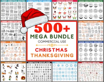 Christmas Thanksgiving SVG Bundle: 500+ Designs (Digitaler Download)