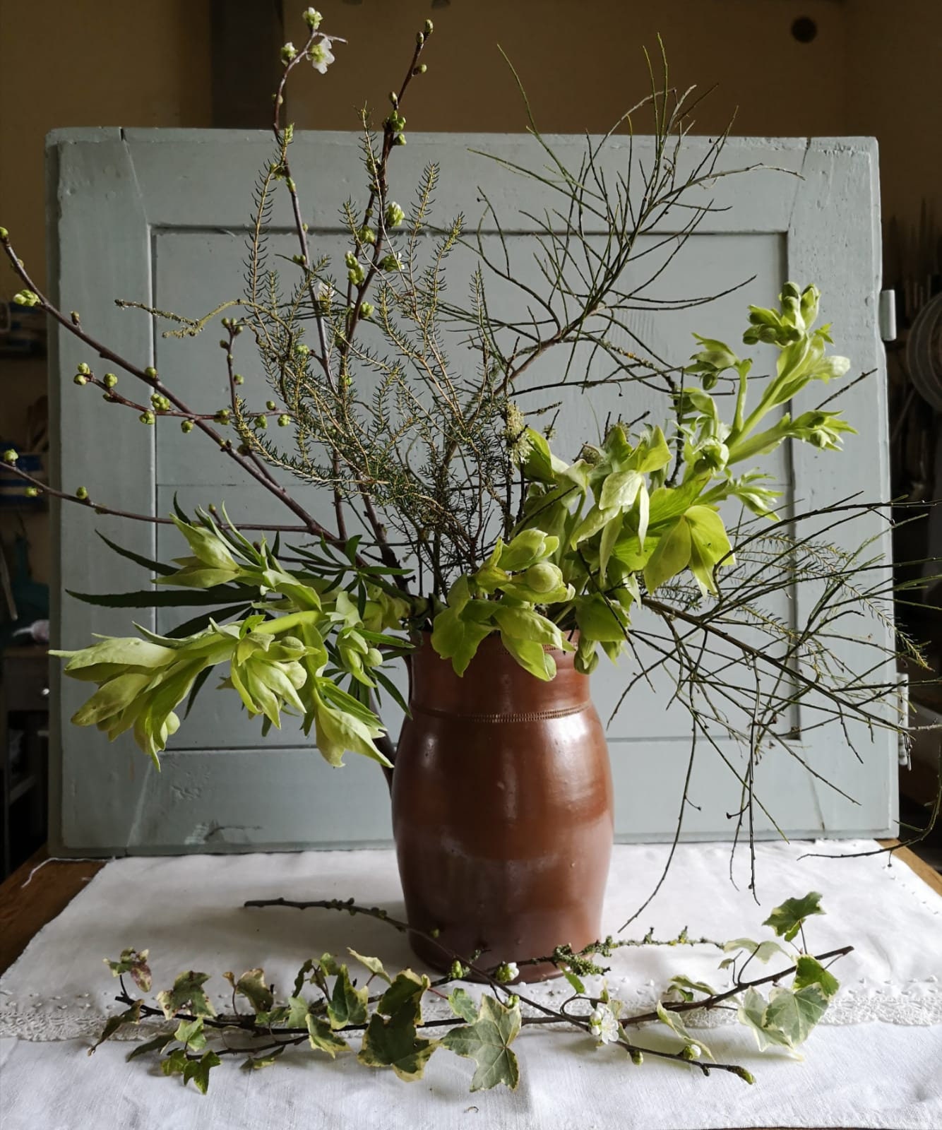 Français Pichet Antique en Grès, Pichet Faïence Du 18Ème Siècle, Vase de Ferme Rustique