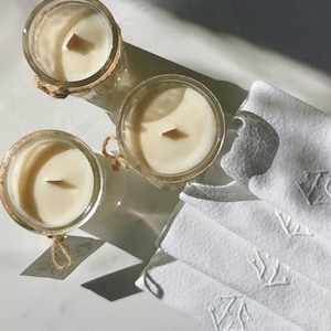 French Antique Glass Jam jar Candle, Aromatherapy Candle, Toxin Free, Organic Soy Wax & Essential Oil