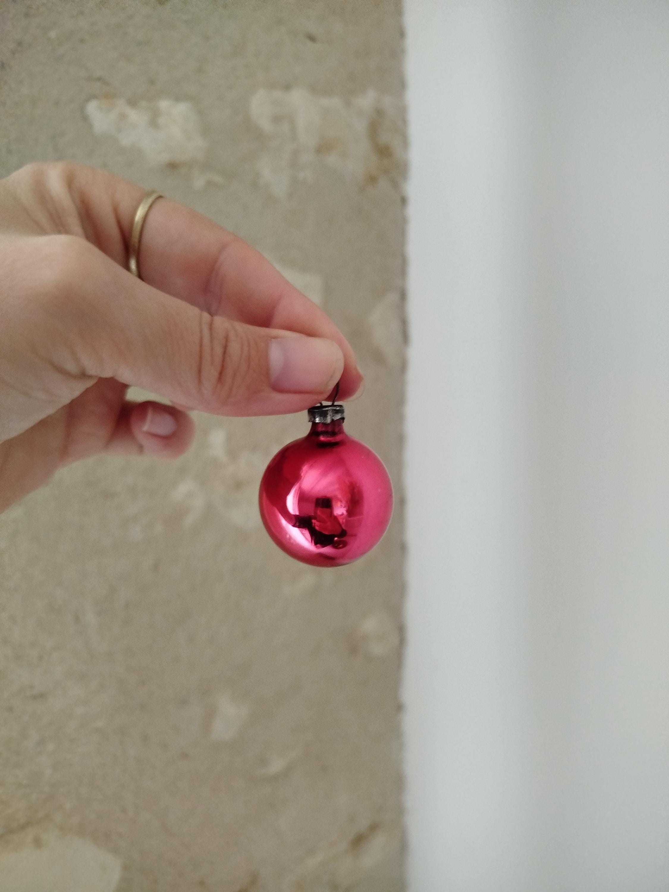 フランスアンティーククリスマスオーナメント、ガラスオーナメント8個