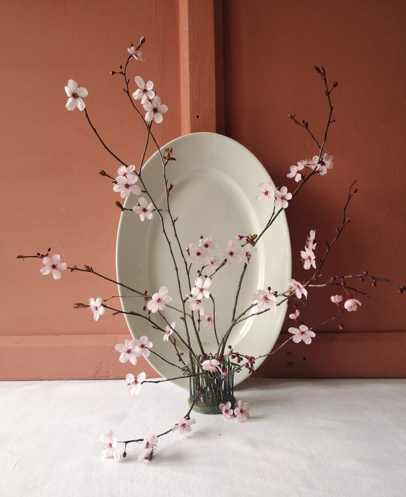 French Antique Ironstone White Oval Serving Plate
