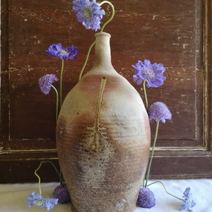 French Antique Large Stoneware Oil Jar, 1800&#39;s Handmade French Rustic Pottery