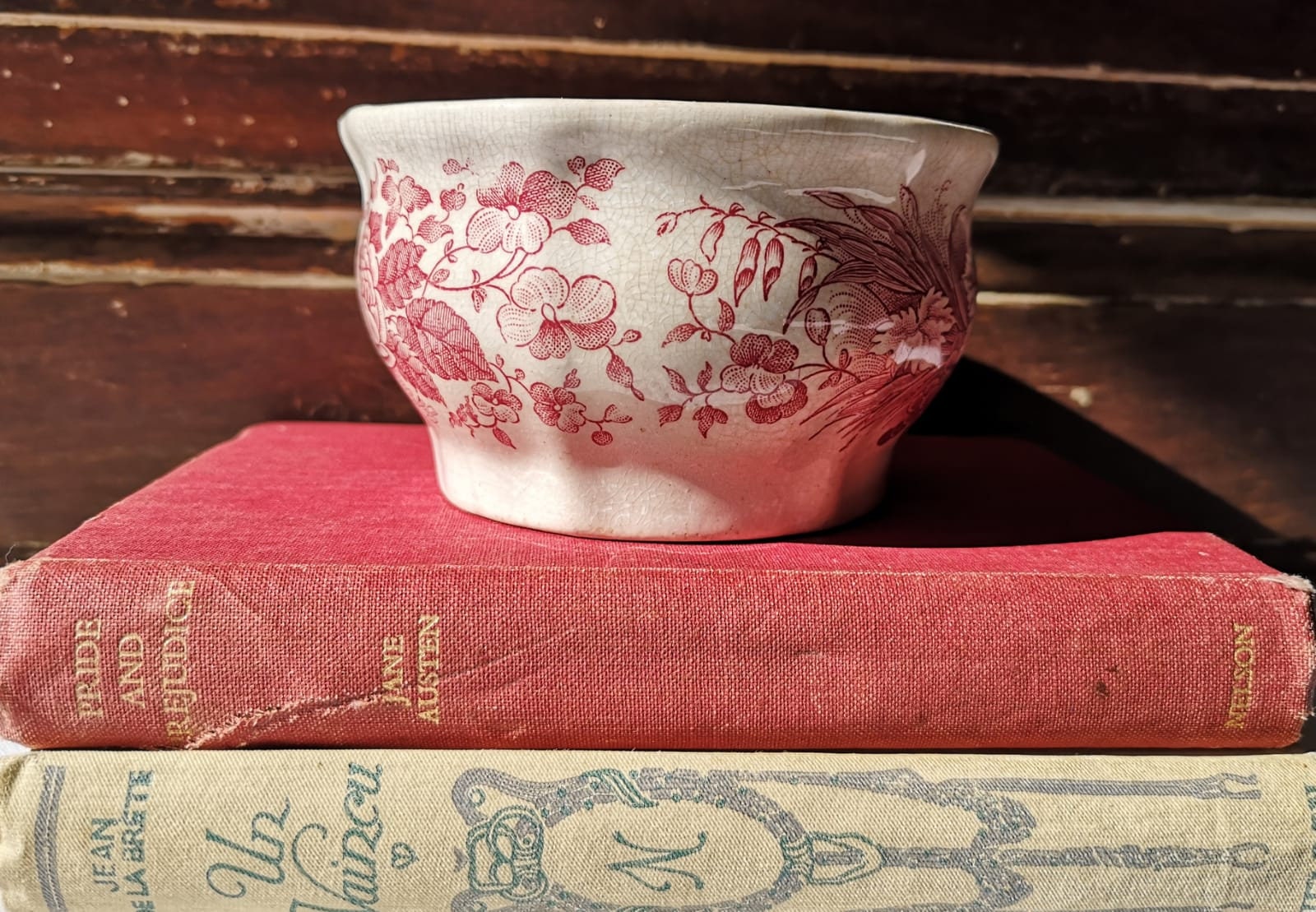 Français Antique Ironstone Sugar Bowl, Fabriqué Par Sarraguemines, Modèle Raisin U &c', Design Flora