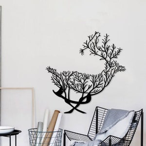 Cervo forestale | Arte da parete in metallo | Arazzi | Targa da parete in metallo | Decorazione da parete in metallo | Spedizione espressa in tutto il mondo | Regalo di inaugurazione della casa